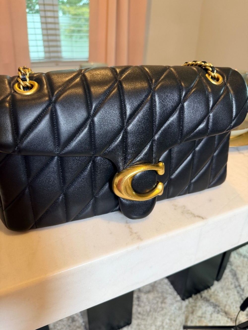 Coach Quilted Tabby 33 Black/Gold